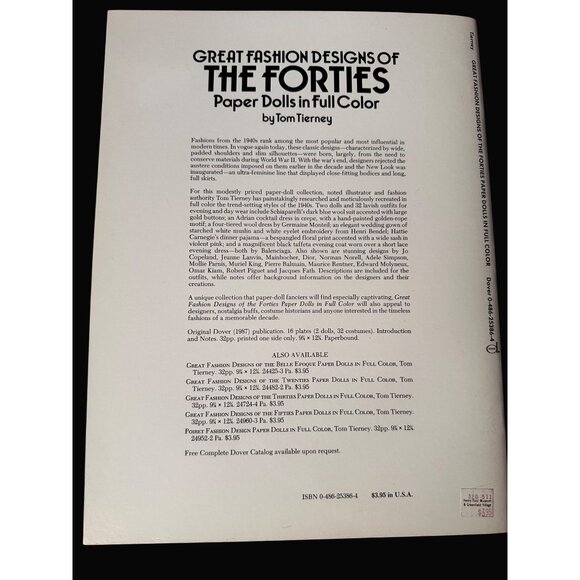 Great Fashion Designs Of The Forties Paper Dolls In Full Color By Tom Tierney - Picture 2 of 5